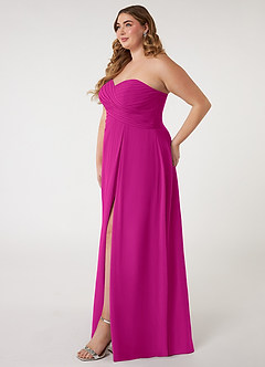 Azazie Arabella Allure Bridesmaid Dresses Fuchsia A-Line Sweetheart Neckline Chiffon Convertible Dress image15