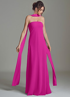 Azazie Ilana Bridesmaid Dresses Fuchsia A-Line Strapless Chiffon Dress image1
