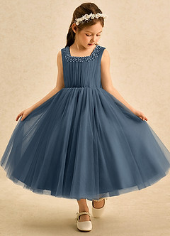 Azazie Pika Flower Girl Klänningar Klä A-Line i Tyll Plisserad image3