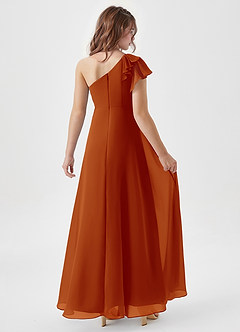 Azazie Arabella Junior Paprika A-Line Ruched Chiffon Dress image2