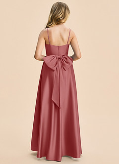 Azazie Kai Junior A-Linie Plissee Stretch-Satin Kleid Antike Rose image2