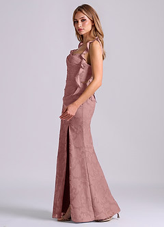 Azazie Jessamine Suknie dla druhen Syrena Gorset Kwiatowe wypalenie Do ziemi Sukienka image5