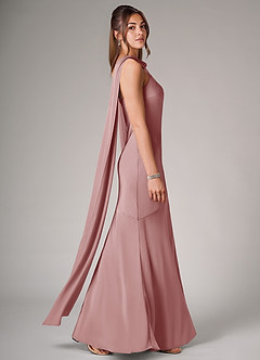 Azazie Kinsley Bridesmaid Dresses Dusty Rose Mermaid Side Slit Stretch Satin Dress image6