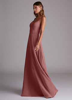 Azazie Marley Bridesmaid Dresses Desert Rose A-Line Off the Shoulder Chiffon Convertible Dress image6