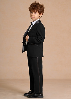 front Lucas Black Boys Shawl Lapel Tuxedos