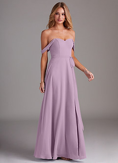 Azazie Aaron Bridesmaid Dresses Wisteria A-Line Off the Shoulder Chiffon Convertible Dress image6