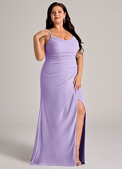 Azazie Deandra Brudtärnklänningar Klä av Sjöjungfru i Chiffong Plisserad Lila image11