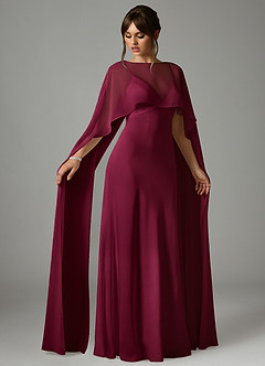 Azazie Stefania Robes de demoiselle d'honneur Robe Trapèze en Satin extensible Bourgogne image3
