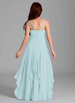 Azazie Karan Junior Abito A-Line in Chiffon Sea Glass image2