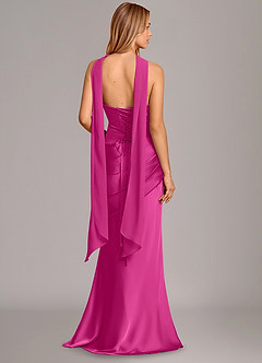Azazie Pelagia Brudtärnklänningar Klä av Sjöjungfru i Stretch Satin Korsett Fuchsia Konvertibel image4