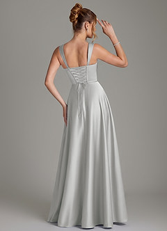 Azazie Azaria Bridesmaid Dresses Silver A-Line Corset Stretch Satin Dress image5
