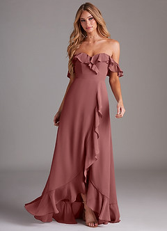 Azazie Lyra Bridesmaid Dresses Amethyst A-Line Chiffon Convertible Dress image4