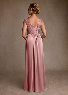 Azazie Amethyst Mother of the Bride Dresses Dusty Rose A-Line Lace Dress image2