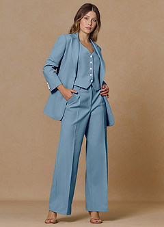 front Rowan Light Blue Refined Weave Performance pants