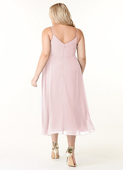 Azazie Clarissa Jurken voor bruidsmeisjes Jurk van Chiffon met A-Lijn V-hals Blozend Roze image8