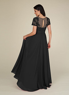 Azazie Annette Mother of the Bride Dresses Black A-Line Lace Chiffon Dress image2