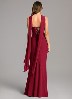 Azazie Sorrel Robes de demoiselle d'honneur Robe Sirène en Mousseline de soie Corset Bourgogne image5