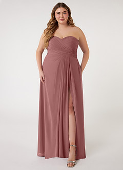 Azazie Arabella Allure Bridesmaid Dresses Desert Rose A-Line Sweetheart Neckline Chiffon Convertible Dress image12