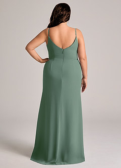 Azazie Deandra Brudtärnklänningar Klä av Sjöjungfru i Chiffong Plisserad Eukalyptus image8