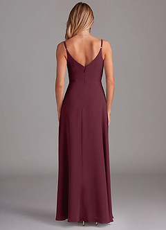 Azazie Daenerys Bridesmaid Dresses Cabernet A-Line Cowl Chiffon Dress image2