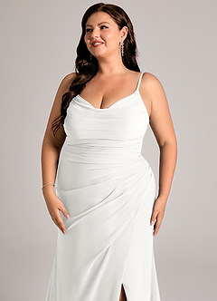 Azazie Deandra Bridesmaid Dresses White Mermaid Pleated Chiffon Dress image12