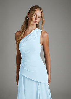 Azazie Holly Bridesmaid Dresses Sky Blue A-Line Corset Chiffon Dress image7