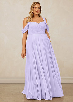 Christian Siriano Bridal for Azazie 1013 Bridesmaid Dresses Lilac A-Line Off the Shoulder Chiffon Dress image10