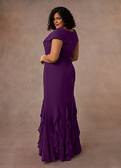 Azazie Bailora Mother of the Bride Dresses Grape Mermaid Ruched Chiffon Dress image9