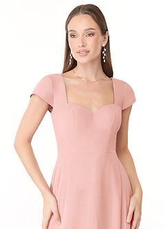 Azazie Hainsly Final Sale Rosette A-Line Sweetheart Neckline Chiffon Dress image5