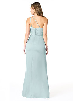 Azazie Eren Bridesmaid Dresses Mist Mermaid One Shoulder Stretch Satin Dress image2