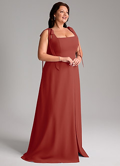Azazie Debra Bridesmaid Dresses Terracotta A-Line with Pockets Chiffon Convertible Dress image12