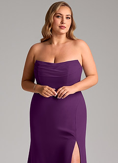 Azazie Saige Bridesmaid Dresses Grape A-Line Off the Shoulder Chiffon Convertible Dress image11