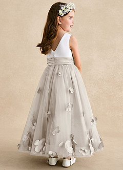 Azazie Vi Flower Girl Klänningar Klänning A-Line i Tyll Ärmlös image4