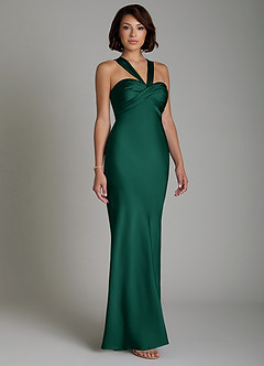 Azazie Zaria Bridesmaid Dresses Emerald Mermaid Sweetheart Neckline Stretch Satin Dress image5
