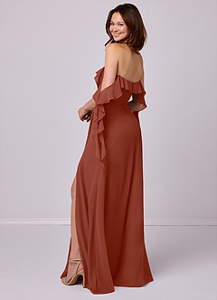 Barbie ♥ Azazie Bridesmaid Dresses Auburn A-Line Off the Shoulder Chiffon Convertible Dress image4