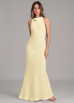 Azazie Allettie Bridesmaid Dresses Lemon Sorbet Mermaid Chiffon Dress image4
