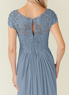 Azazie Jet Kleider für die Brautmutter A-Linie Pailletten Chiffon Kleid Staubblau image8