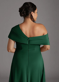 Azazie Milton Kleider für die Brautmutter A-Linie Plissee Stretch-Satin Kleid Dunkelgrün image10