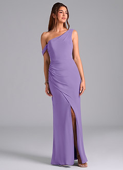 Azazie Madelyn Robes de demoiselle d'honneur Robe Sirène Convertible en Mousseline de soie Ue épaule Tahiti image1