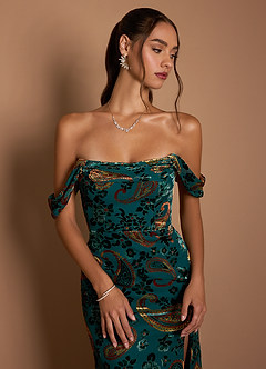 Vestido Verde Azulado Multi Largo Kalesi image4