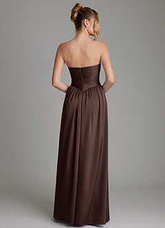 Azazie Zena Bridesmaid Dresses Ganache A-Line Strapless Stretch Satin Dress image6