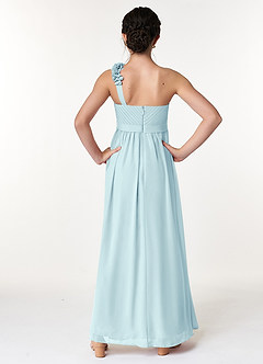 Azazie Flower Junior Sea Glass A-Line Pleated Chiffon Dress image2