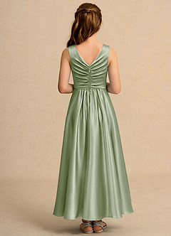 Azazie Ducky Junior Formal Flower Girl Klänningar Klä A-Line i Stretch Satin Plisserad image2
