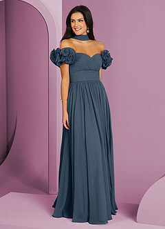 Barbie ♥ Azazie Bridesmaid Dresses Neptune A-Line Off the Shoulder Chiffon Convertible Dress image3