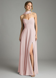 Azazie Ayla Abiti da Damigella Abito A-Line in Chiffon Scollo a Cuore Rosa Rossore image7