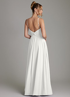Azazie Elita Bridesmaid Dresses White A-Line Pleated Chiffon Dress image7