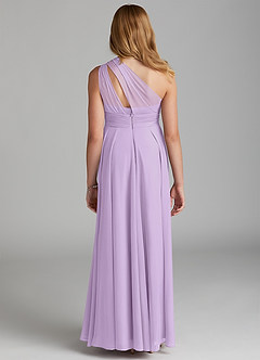 Azazie Charlize Junior Lilac A-Line Mesh Dress image2