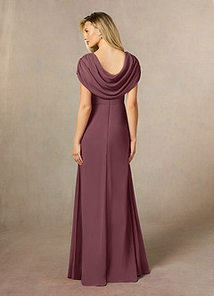Azazie Mary Mother of the Bride Dresses Sangria A-Line Side Slit Chiffon Dress image3