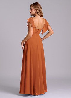 Azazie Leilani Bridesmaid Dresses Cinnamon A-Line Pleated Chiffon Dress image6