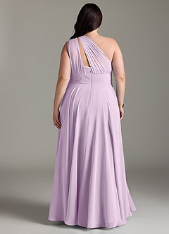 Azazie Charlize Vestidos de madrinha de casamento Vestido Lilás Fosco de Chiffon de Linha A com Um ombro image8